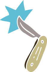 cartoon doodle pen knife