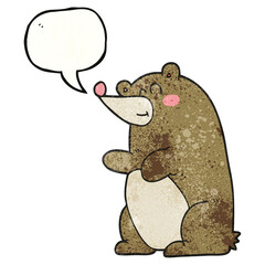 speech bubble textured cartoon bear