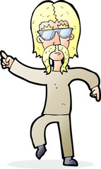 cartoon hippie man wearing glasses