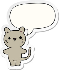 cartoon cat and speech bubble sticker