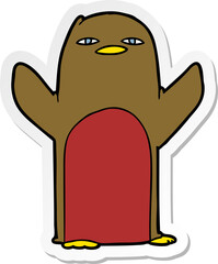 distressed sticker of a Cartoon Robin