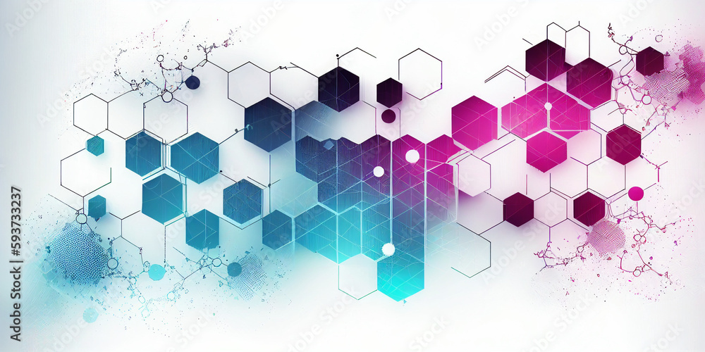 Poster geometric hexagonal shapes abstract background generative ai