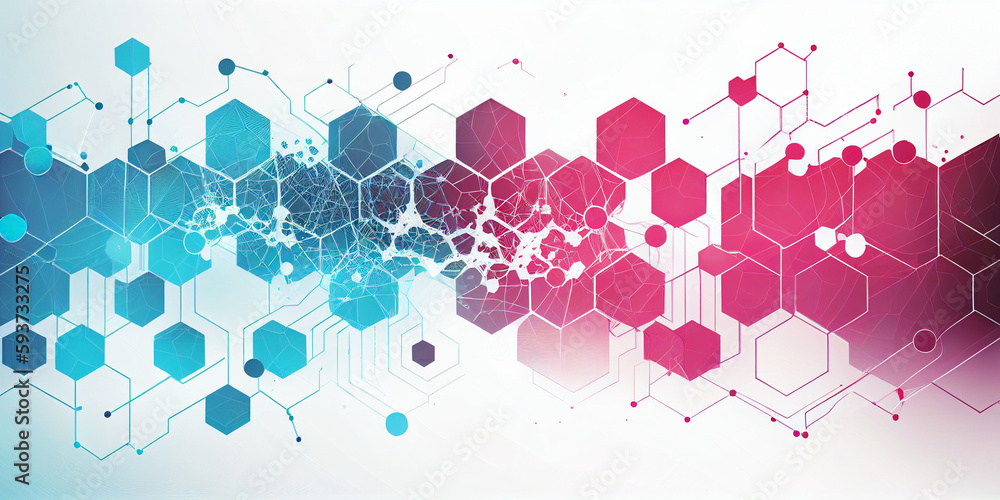 Poster geometric hexagonal shapes abstract background generative ai