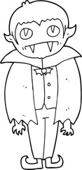 black and white cartoon vampire boy
