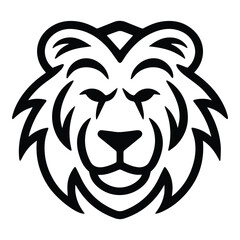 Fototapeta premium Lion Flat Icon Isolated On White Background