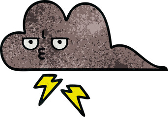 retro grunge texture cartoon storm cloud