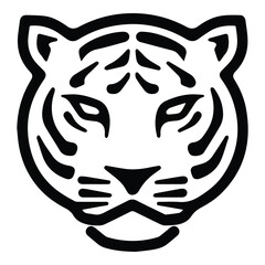 Tiger Flat Icon Isolated On White Background