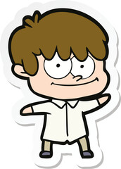 Obraz premium sticker of a happy cartoon man