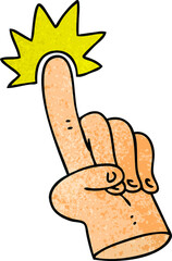 pointing finger quirky hand drawn cartoon