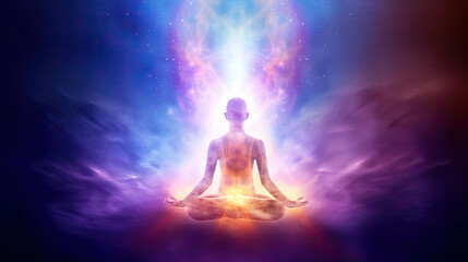 Spiritual awakening enlightment meditation illustration