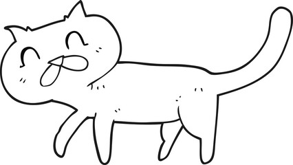 black and white cartoon cat