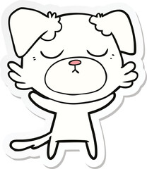 sticker of a cute cartoon dog