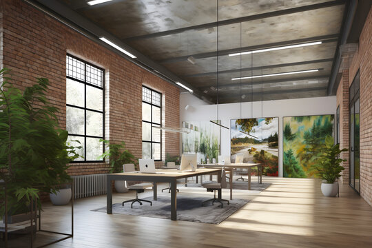 Modern Office Interior, Contemporary Designed Workspace