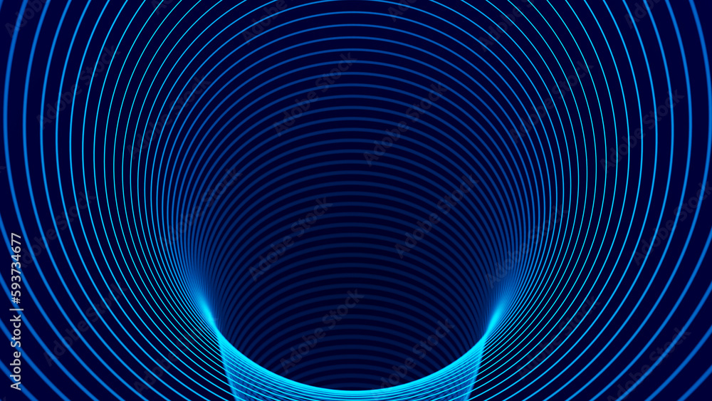 Poster Abstract tunnel. 3D wormhole or vortex. Grid. 3d rendering