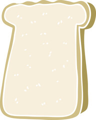 flat color illustration of a cartoon slice of toast