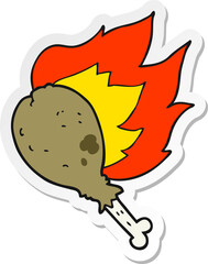 sticker of a cartoon chicken leg