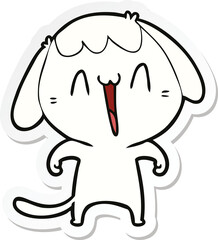 sticker of a cute cartoon dog