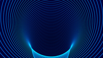 Abstract tunnel. 3D wormhole or vortex. Grid. 3d rendering