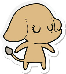 sticker of a cute cartoon elephant