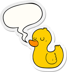cartoon duck and speech bubble sticker