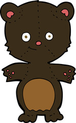 cartoon happy black bear