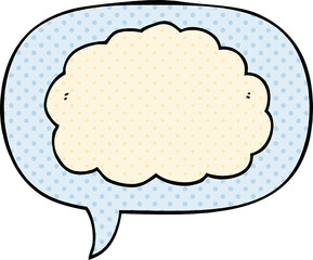cartoon cloud and speech bubble in comic book style