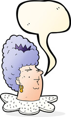 cartoon queen's head with speech bubble