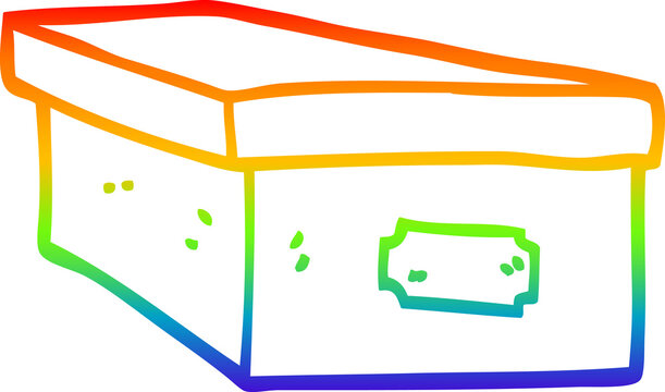 recommend clip art: rainbow gradient line drawing cartoon office filing box