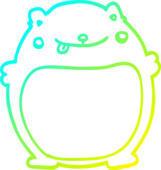 cold gradient line drawing cartoon bear