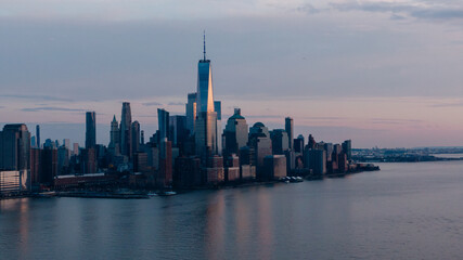 A scenic vista of the Manhattan skyline from Jersey City