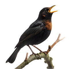 blackbird on transparent background, generative ai, png.