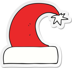 sticker of a cartoon christmas hat