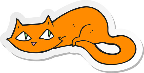 sticker of a cartoon cat