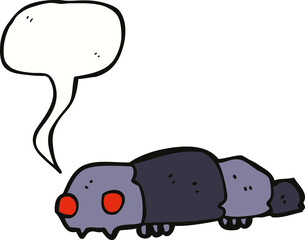 cartoon insect with speech bubble