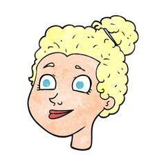 textured cartoon female face