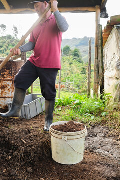 Farmer working on his farm