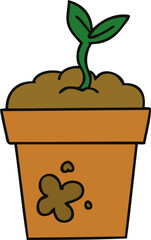 quirky hand drawn cartoon seedling