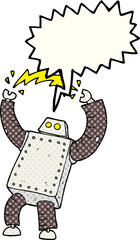 comic book speech bubble cartoon robot