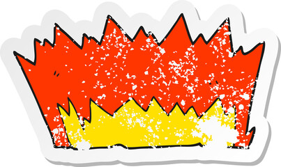 retro distressed sticker of a cartoon explosion