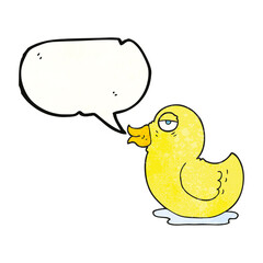 speech bubble textured cartoon rubber duck