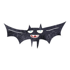 retro cartoon halloween bat