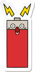 sticker of a cute cartoon battery