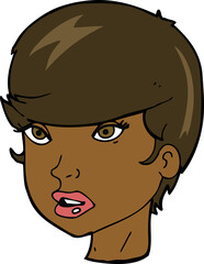 cartoon pretty female face