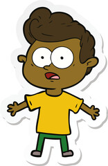 sticker of a cartoon staring man