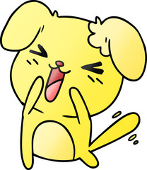 gradient cartoon of cute kawaii dog