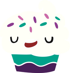 cartoon kawaii of a cute cupcake
