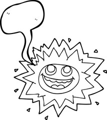 happy speech bubble cartoon sun