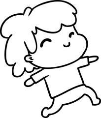 line drawing kawaii boy with stubble