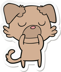 sticker of a cartoon dog