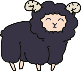 quirky hand drawn cartoon ram